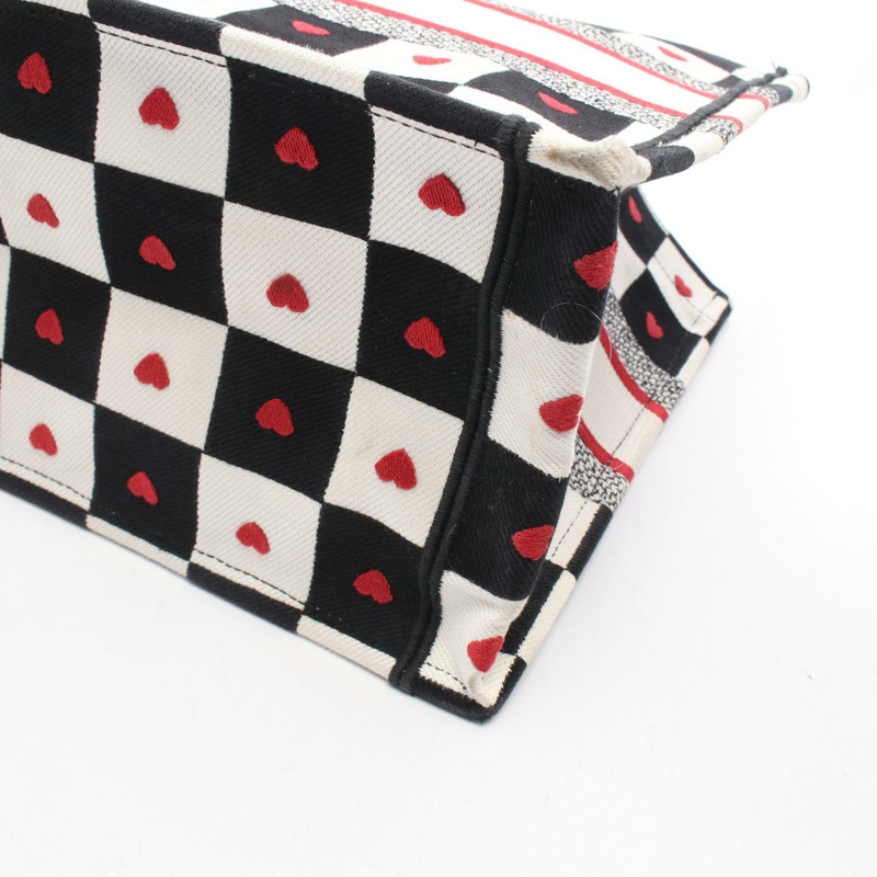 Dior BOOK TOTE 中號 DIORAMOUR D-CHESS 手提包 帆布 米色 黑色 紅色 二手 女士-7