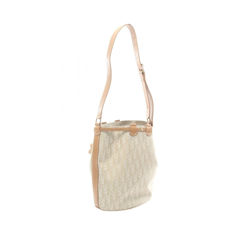 Christian Dior Trotter 單肩包,皮革尼龍帆布,米色棕色,二手女款-1