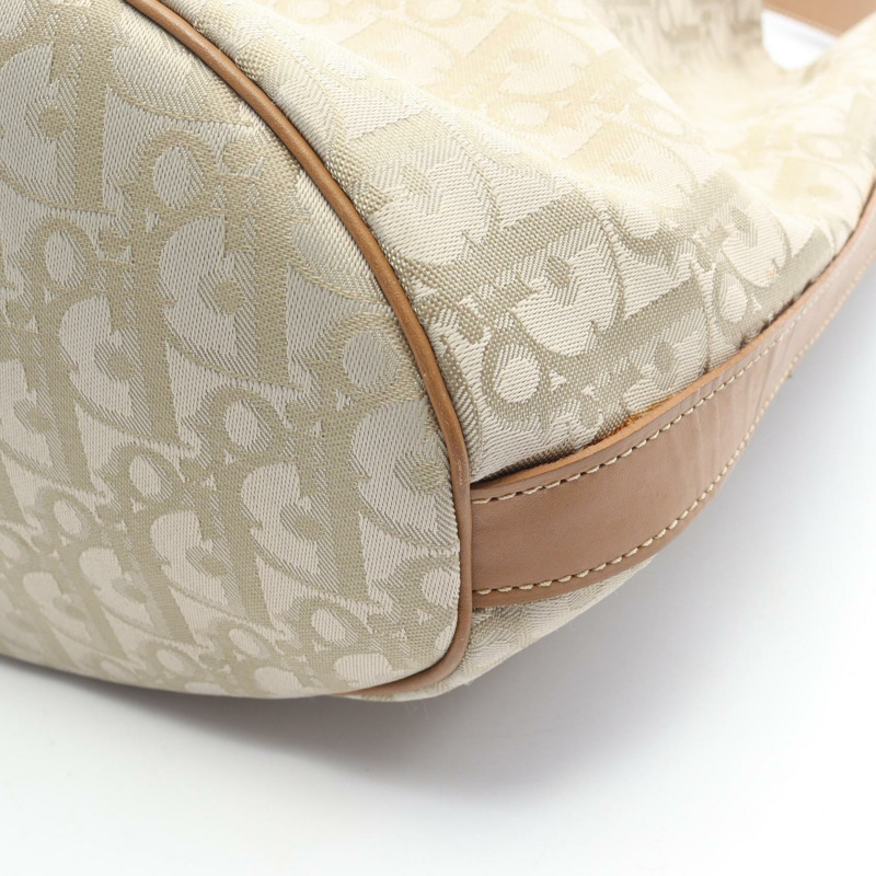 Christian Dior Trotter 單肩包,皮革尼龍帆布,米色棕色,二手女款-6