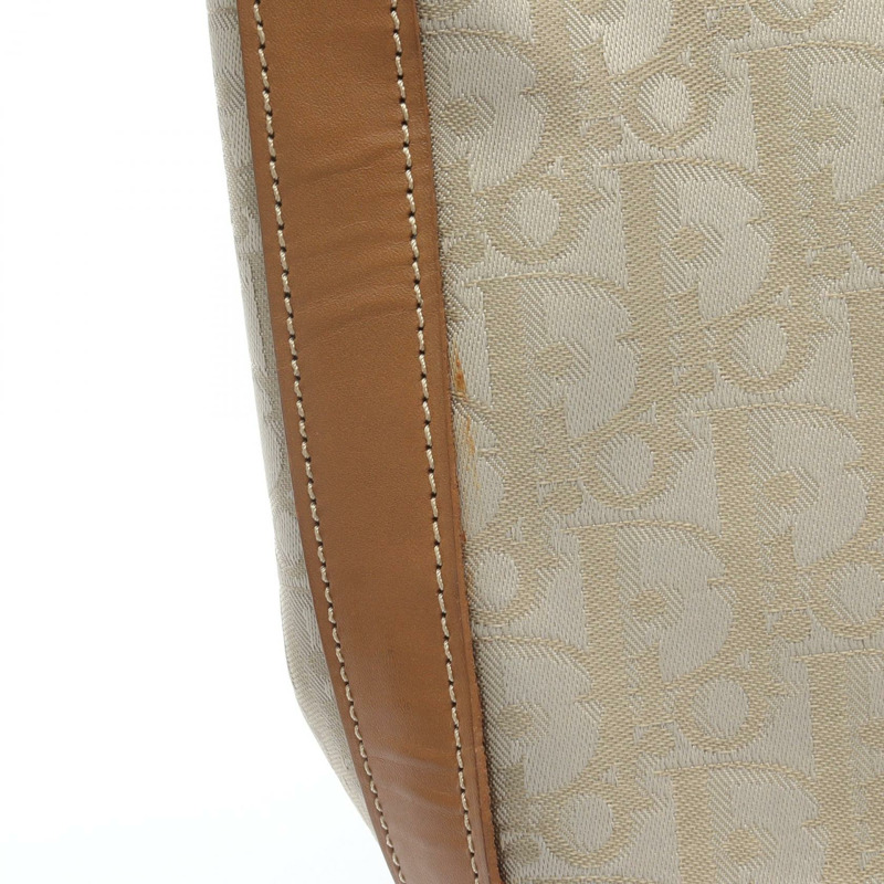 Christian Dior Trotter 單肩包,皮革尼龍帆布,米色棕色,二手女款-7