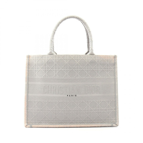 Christian Dior BOOK TOTE 中型手提包 帆布 灰色 二手 女士 Logo