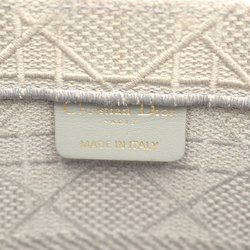 Christian Dior BOOK TOTE 中型手提包 帆布 灰色 二手 女士 Logo-3