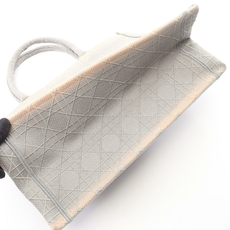 Christian Dior BOOK TOTE 中型手提包 帆布 灰色 二手 女士 Logo-7