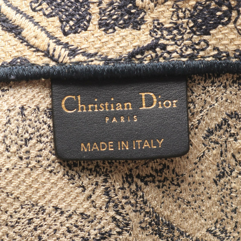 Christian Dior BOOK TOTE 大手提包 帆布 米色 海軍藍 二手 女士-3