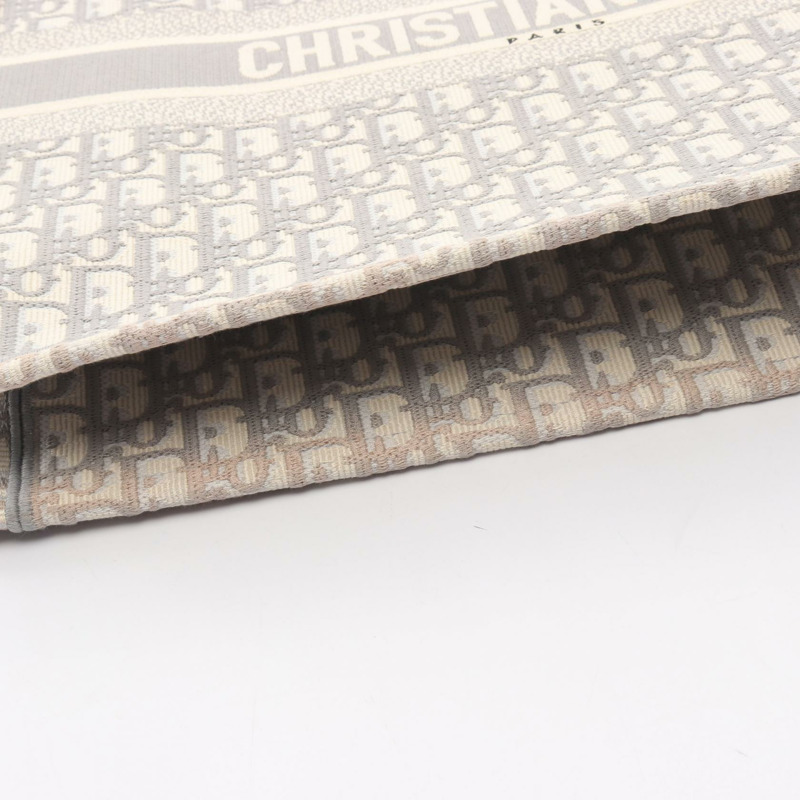 Christian Dior BOOK TOTE 大斜挎手提包 帆布 灰色 白色 二手 女士-6