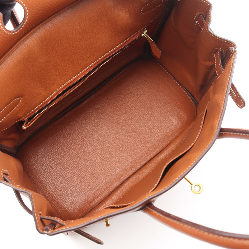 愛馬仕 Birkin 30 手提包 I Taurillon Clemence 金色二手女士 GHW-2