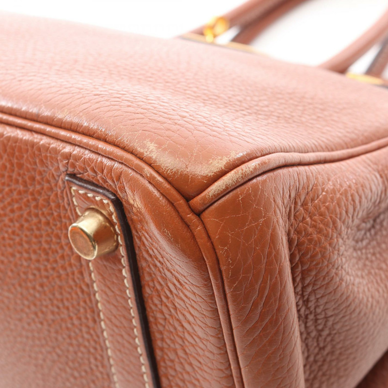 愛馬仕 Birkin 30 手提包 I Taurillon Clemence 金色二手女士 GHW-6