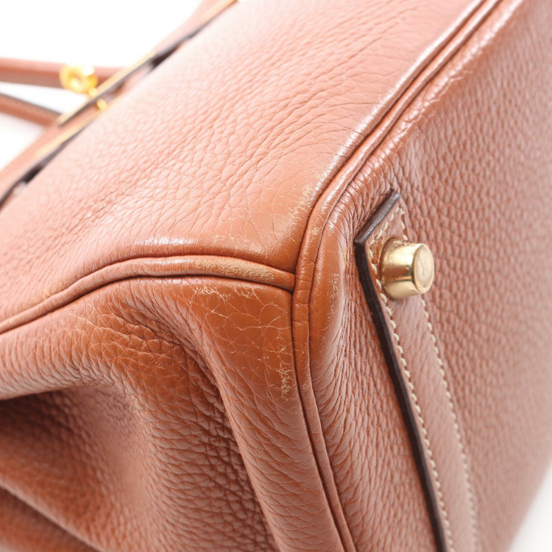 愛馬仕 Birkin 30 手提包 I Taurillon Clemence 金色二手女士 GHW-7
