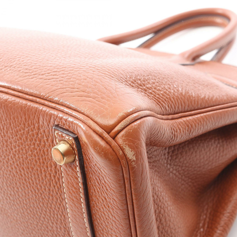 愛馬仕 Birkin 30 手提包 I Taurillon Clemence 金色二手女士 GHW-8