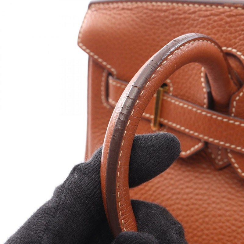 愛馬仕 Birkin 30 手提包 I Taurillon Clemence 金色二手女士 GHW-10