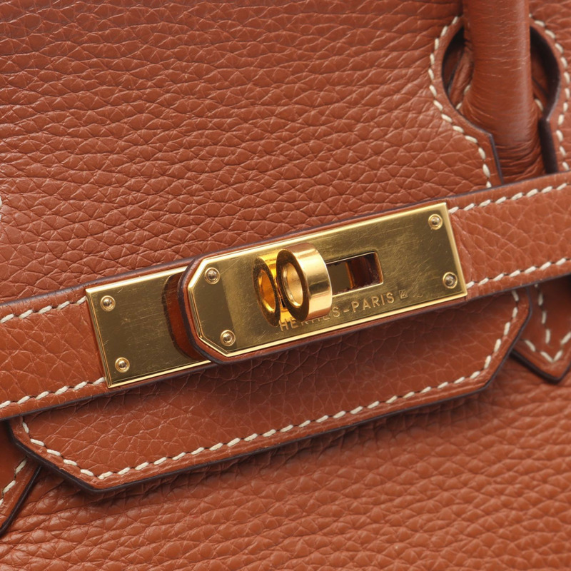 愛馬仕 Birkin 30 手提包 I Taurillon Clemence 金色二手女士 GHW-13