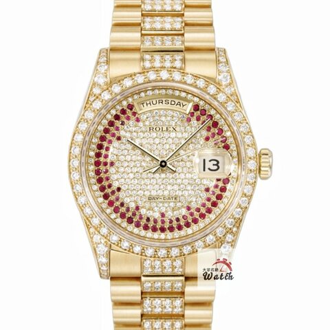 【大眾名錶】ROLEX勞力士18388 18K蠔式 頂奢稀有款 原廠鑽圈/鑽腳 原廠鑽帶8485 大眾名錶B1340