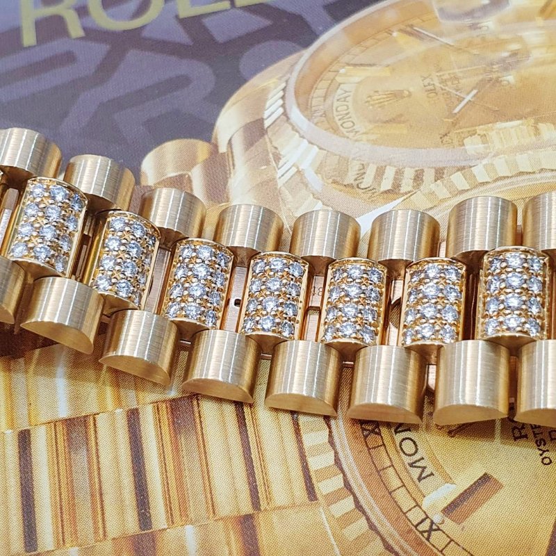 【大眾名錶】ROLEX勞力士18388 18K蠔式 頂奢稀有款 原廠鑽圈/鑽腳 原廠鑽帶8485 大眾名錶B1340-6