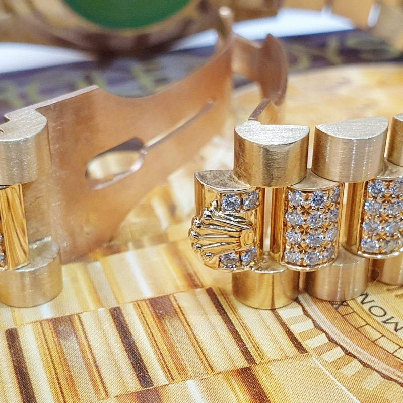 【大眾名錶】ROLEX勞力士18388 18K蠔式 頂奢稀有款 原廠鑽圈/鑽腳 原廠鑽帶8485 大眾名錶B1340-7