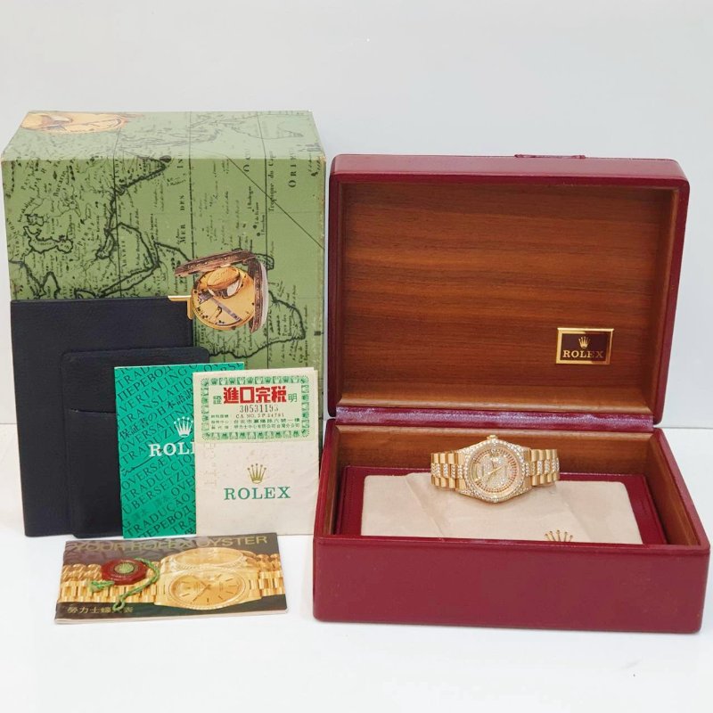 【大眾名錶】ROLEX勞力士18388 18K蠔式 頂奢稀有款 原廠鑽圈/鑽腳 原廠鑽帶8485 大眾名錶B1340-9