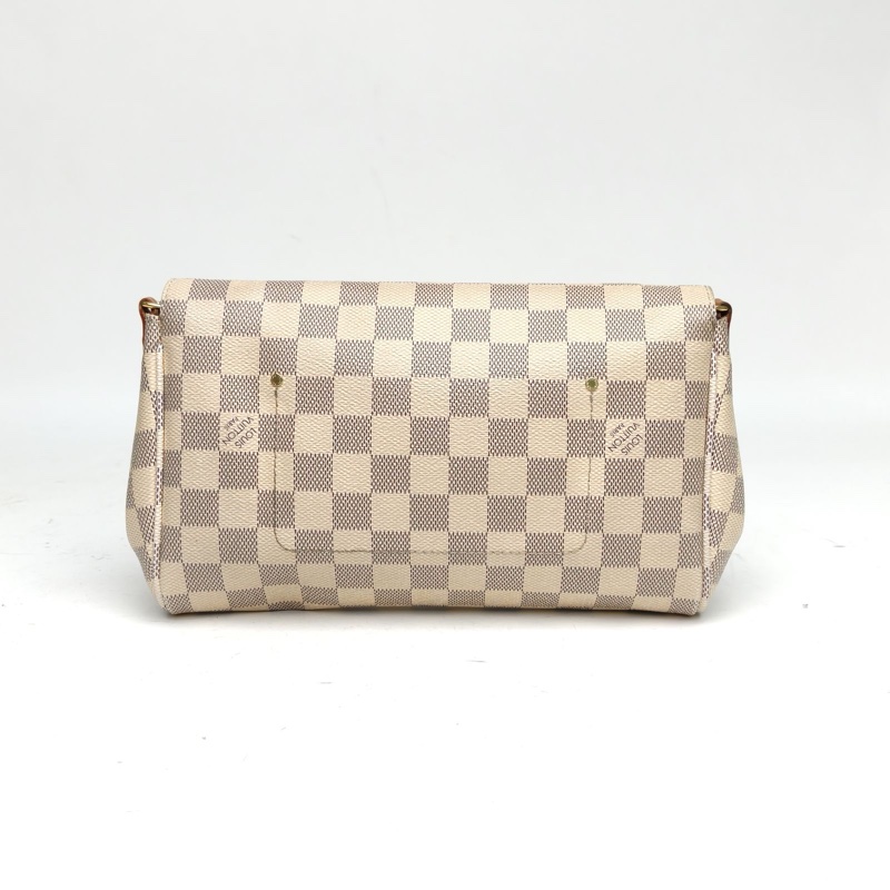 LOUIS VUITTON Favorite小號24白棋格肩背包PVC2014-2