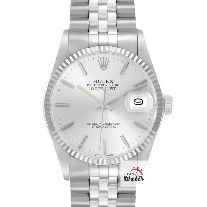 【大眾名錶】ROLEX勞力士 16014 Datejust 蠔式日誌 經典太陽圈 銀色T柱面盤 大眾名錶B1341-0