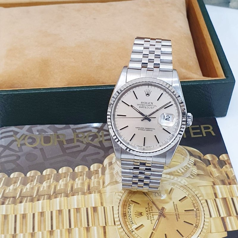 【大眾名錶】ROLEX勞力士 16014 Datejust 蠔式日誌 經典太陽圈 銀色T柱面盤 大眾名錶B1341-1