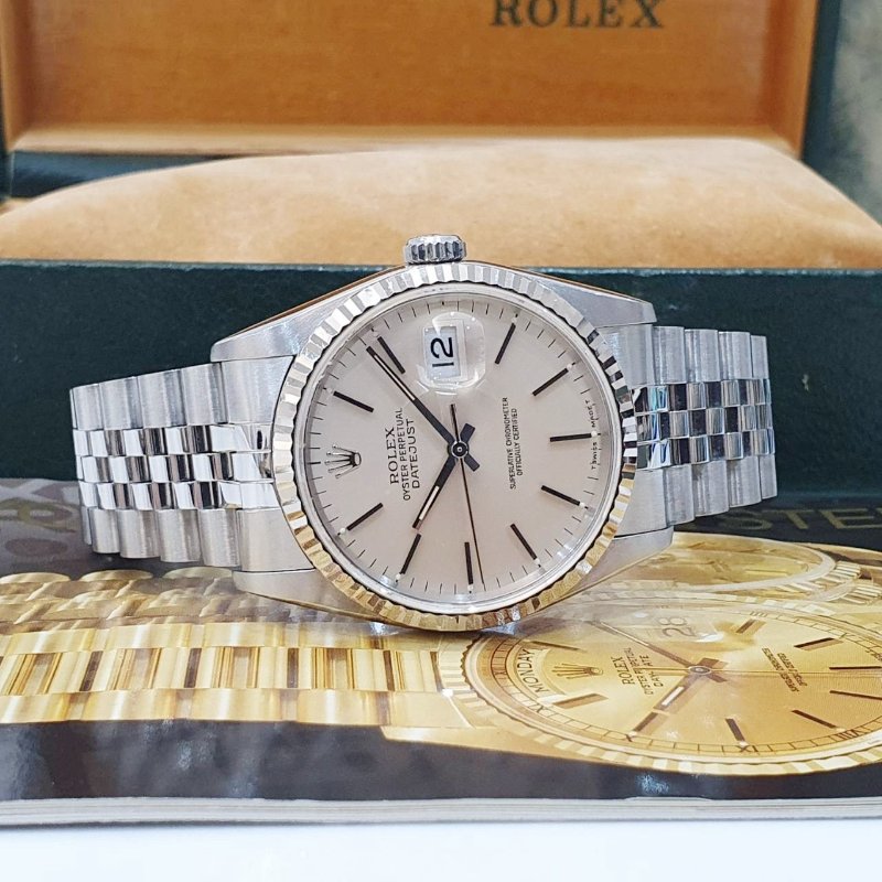 【大眾名錶】ROLEX勞力士 16014 Datejust 蠔式日誌 經典太陽圈 銀色T柱面盤 大眾名錶B1341-2
