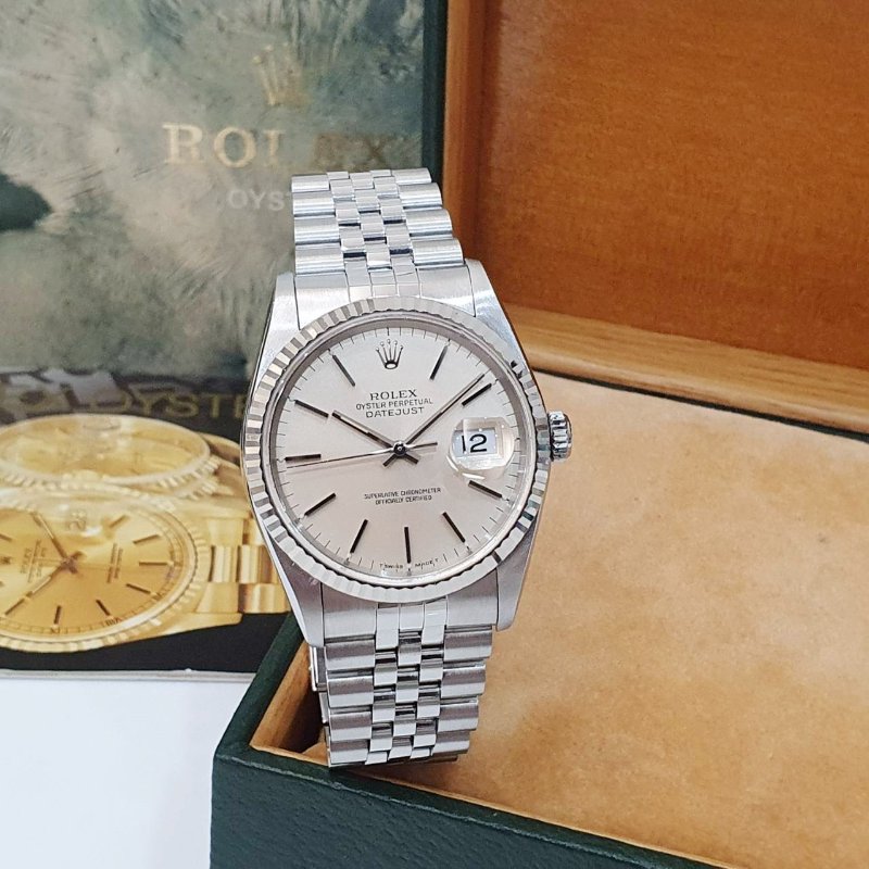 【大眾名錶】ROLEX勞力士 16014 Datejust 蠔式日誌 經典太陽圈 銀色T柱面盤 大眾名錶B1341-3