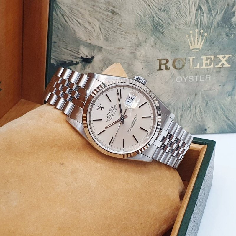 【大眾名錶】ROLEX勞力士 16014 Datejust 蠔式日誌 經典太陽圈 銀色T柱面盤 大眾名錶B1341-4