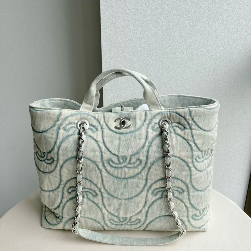 Chanel 21P海浪系列牛仔托特包 tote-0