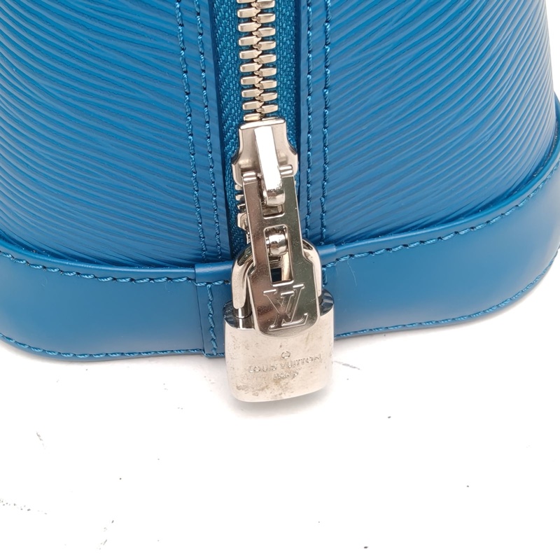 LOUIS VUITTON ALMA貝殼包小號藍色EPI水波紋牛皮肩背包2013-4