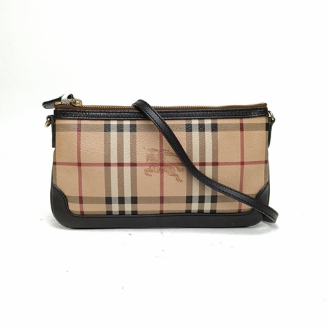 Burberry 巴寶莉格子PVC經典戰馬格紋斜挎包