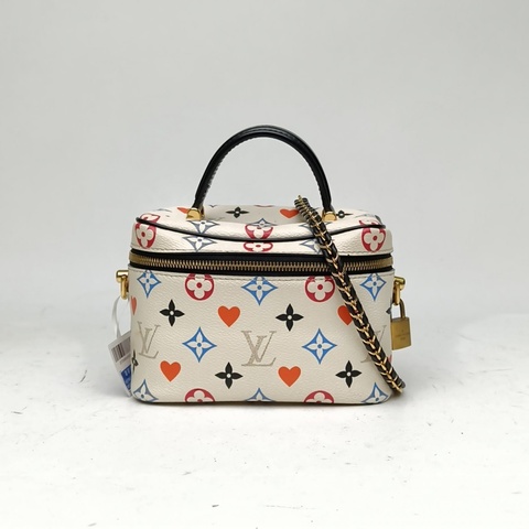 LOUIS VUITTON Vanity化妝包小號白色金扣2020撲克系列肩背包