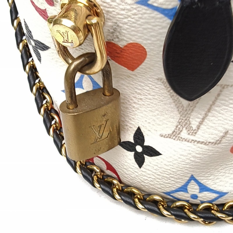 LOUIS VUITTON Vanity化妝包小號白色金扣2020撲克系列肩背包-4