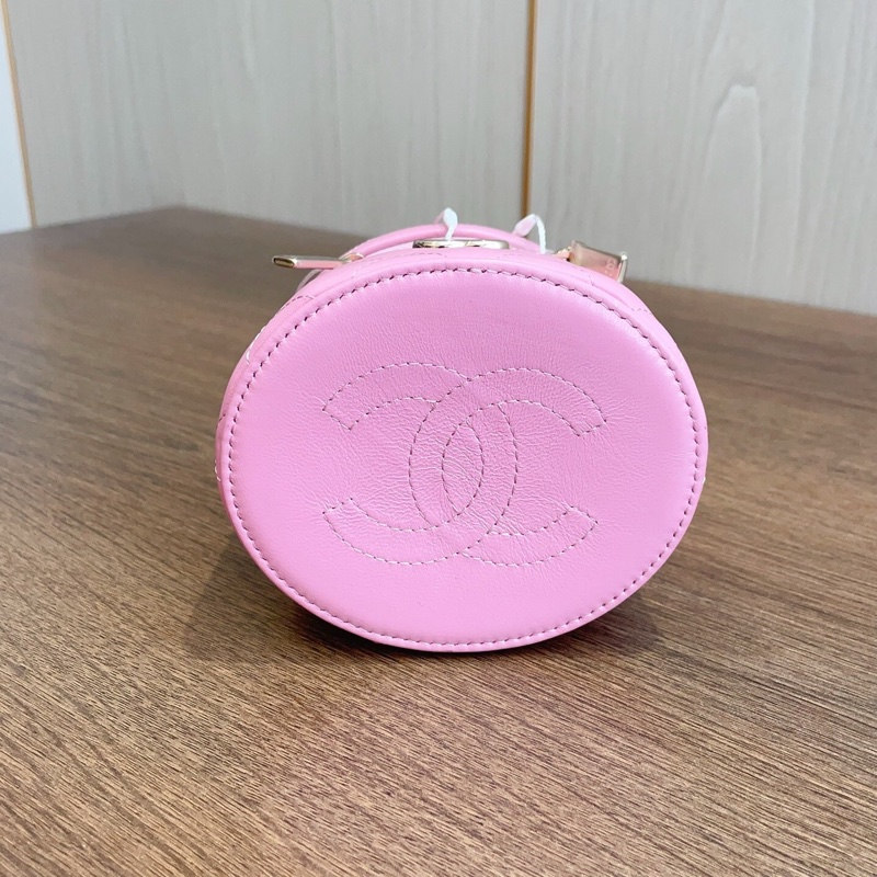 99新Chanel香奈兒 粉色肥腸手柄水桶包-7