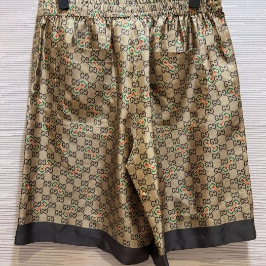 💎Han's house精品服飾💎GUCCI 古馳 老花 滿版 GG 100%真絲短褲 現貨46/48 原價460000-3