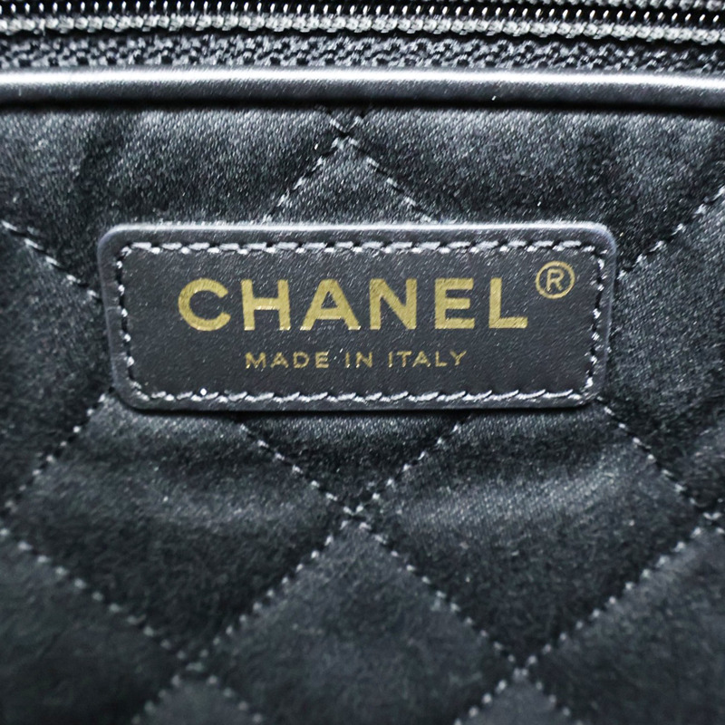 黑色 牛皮 22 中號 肩背包 金釦【CHANEL 香奈兒】 AS3260-5