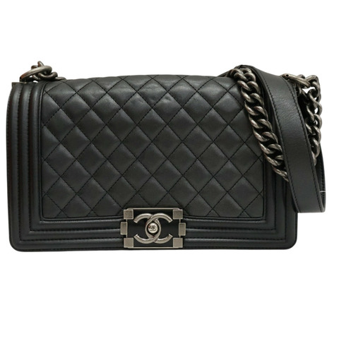 黑色 羊皮 Boy25 鍊帶 肩背包【CHANEL 香奈兒】 A67086