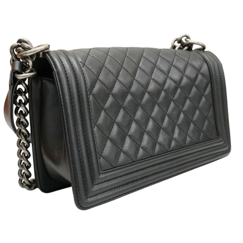 黑色 羊皮 Boy25 鍊帶 肩背包【CHANEL 香奈兒】 A67086-1