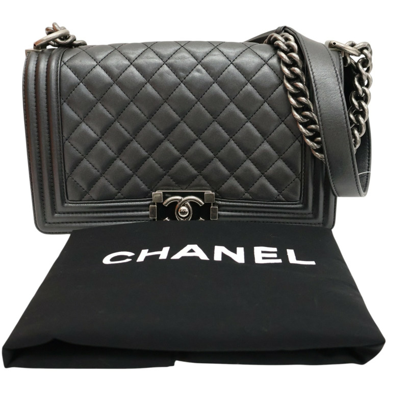 黑色 羊皮 Boy25 鍊帶 肩背包【CHANEL 香奈兒】 A67086-8