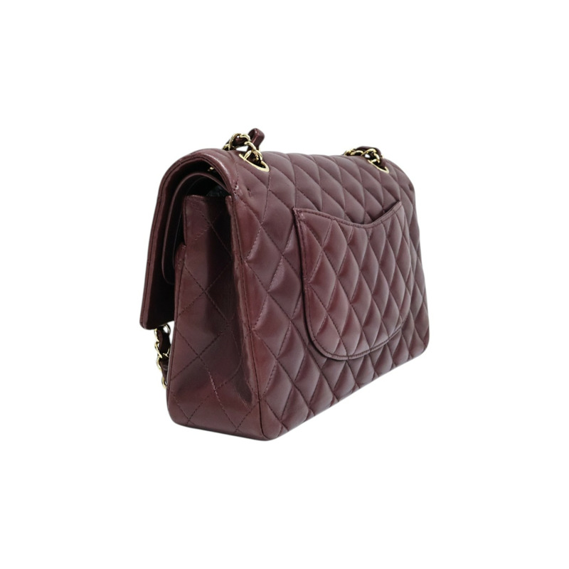酒紅色羊皮 COCO 25 鍊帶 肩背包【CHANEL 香奈兒】 A01112-1
