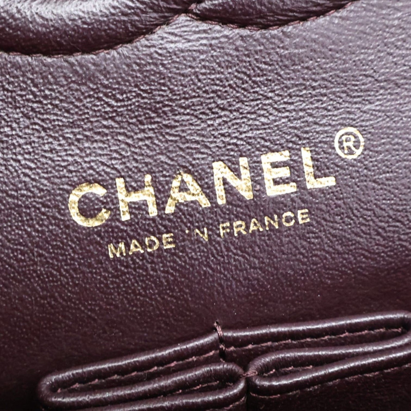酒紅色羊皮 COCO 25 鍊帶 肩背包【CHANEL 香奈兒】 A01112-5