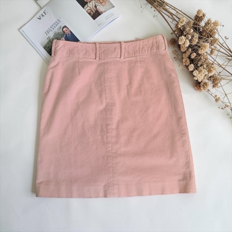 🍒[CELINE】經典法式奢華 燈芯絨混羊絨 A字短裙 size:42/2F260524-1-2