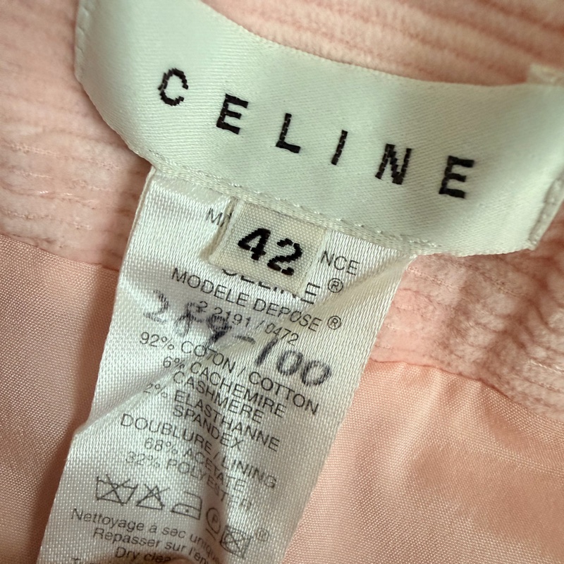 🍒[CELINE】經典法式奢華 燈芯絨混羊絨 A字短裙 size:42/2F260524-1-6