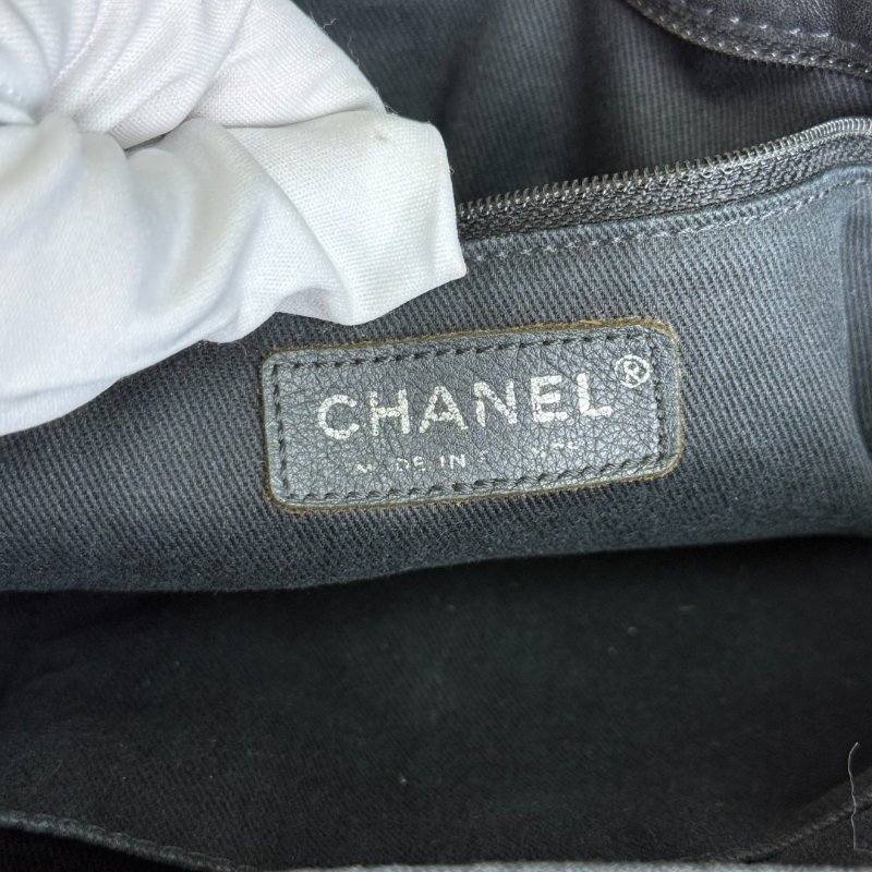 Chanel香奈兒 黑銀雲朵機場包 羊皮-6
