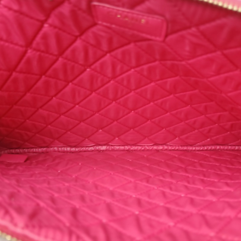CHANEL CF手拿包大號玫紅羊皮17開金扣-5