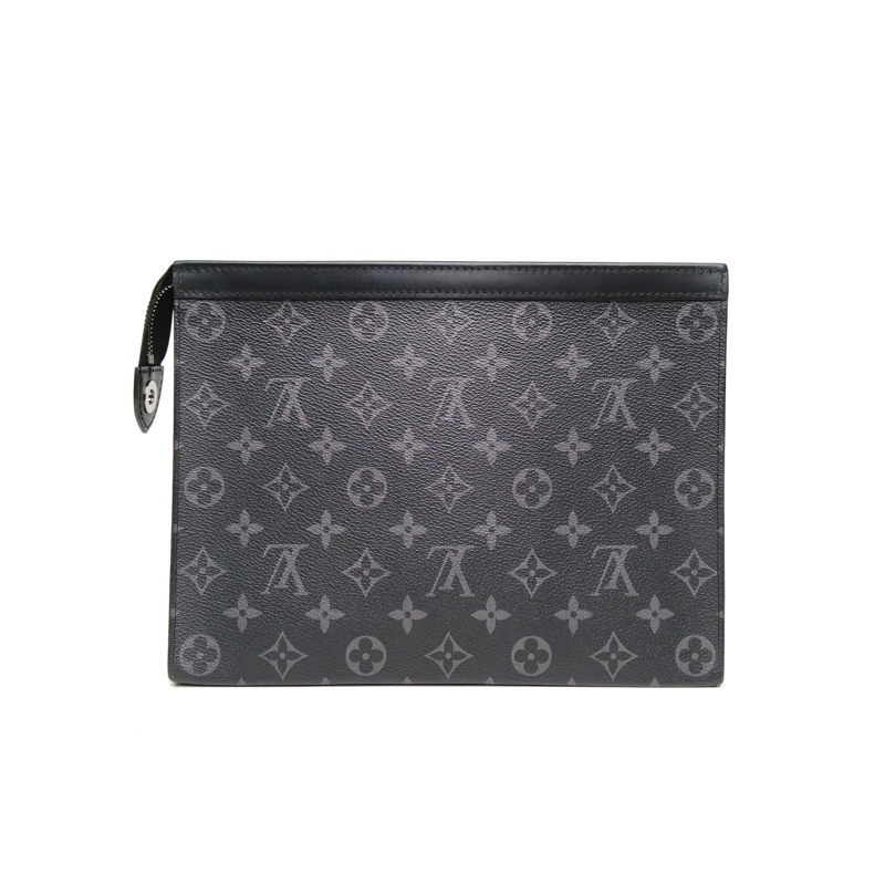 LOUIS VUITTON POCHETTEVOYAGE手拿包中號黑色PVC晶片-2
