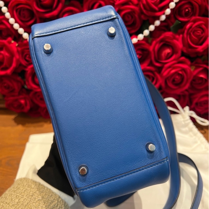 Hermes 愛馬仕minilindy 法國藍銀扣-4