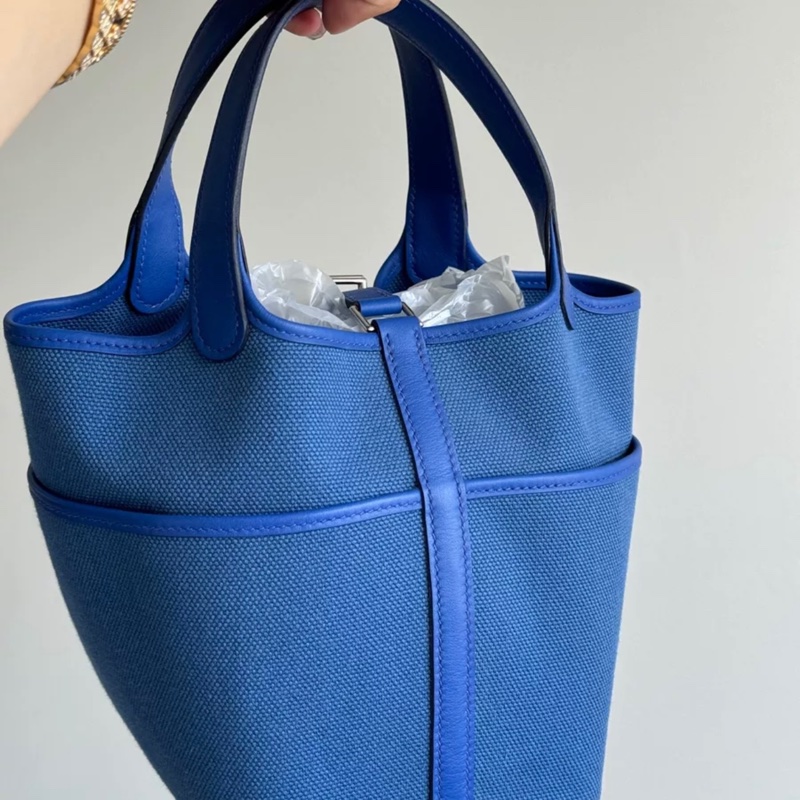 Hermes Picotin18 法国蓝菜篮子cargo帆布-3