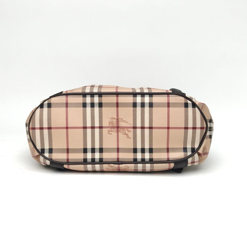 Burberry 巴寶莉格子PVC金扣戰馬格紋單肩手提包-3