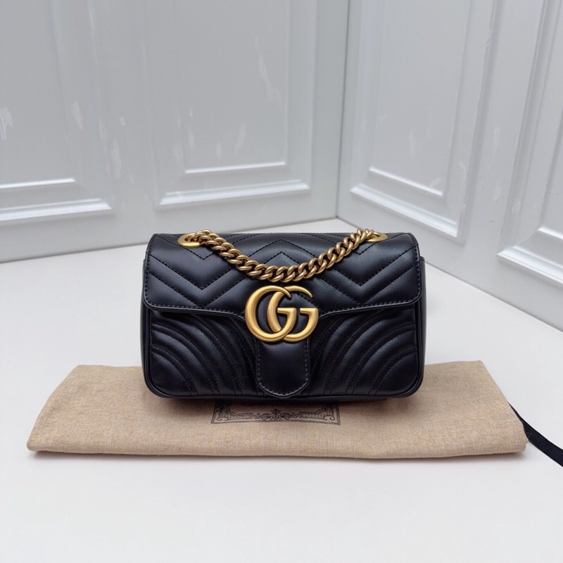 閒置未使用Gucci古馳 黑金馬蒙22-6