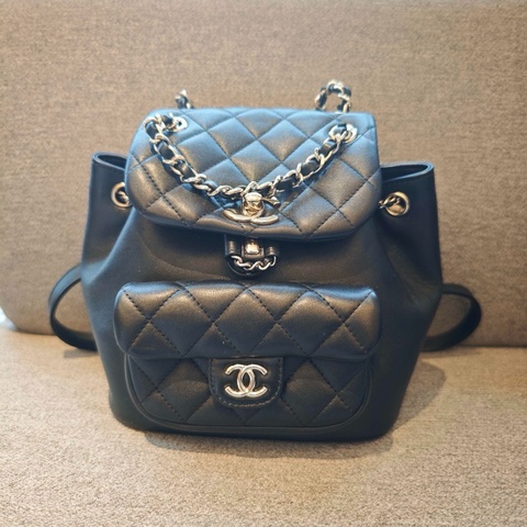 Chanel 香奈兒 25A Duma黑金牛皮雙肩包