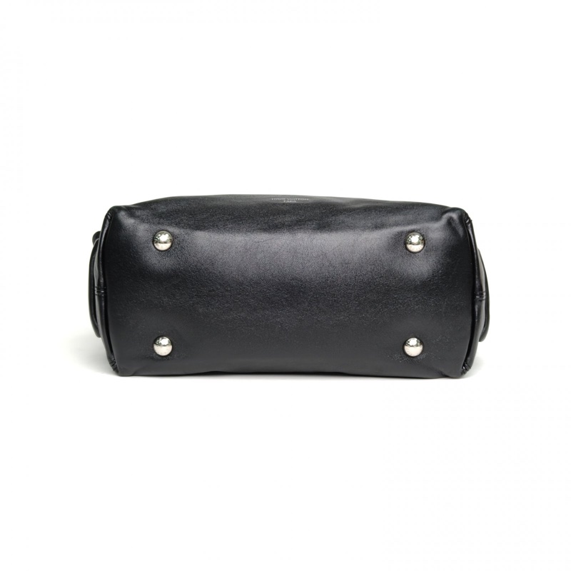 LOUIS VUITTON CARRYALLCargo小號黑色羊皮銀扣肩背包晶片-3
