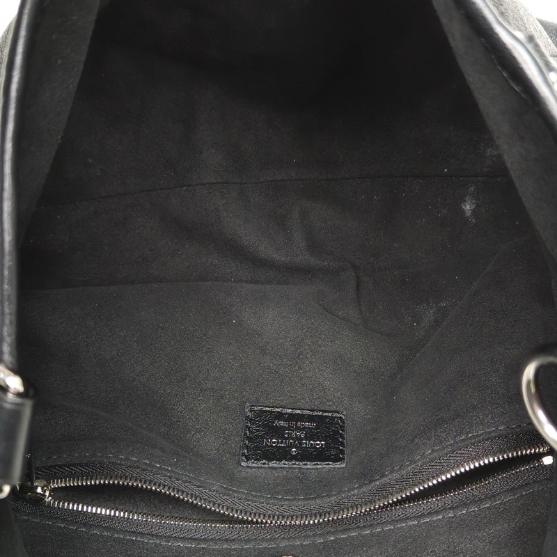 LOUIS VUITTON CARRYALLCargo小號黑色羊皮銀扣肩背包晶片-5